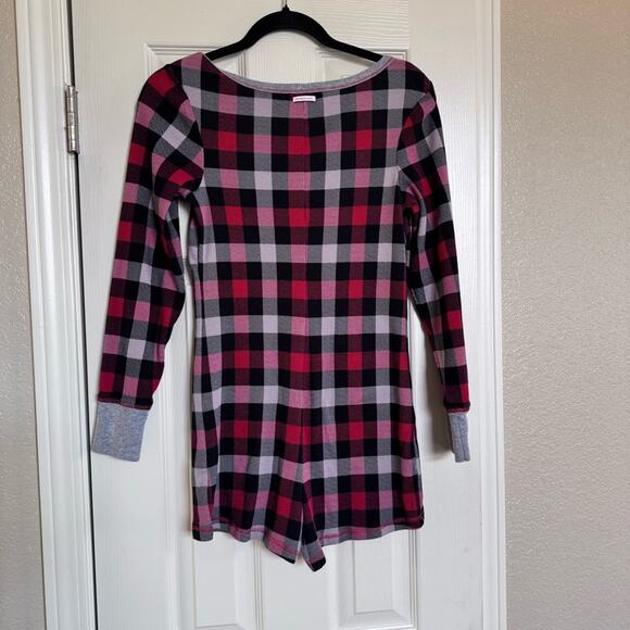 Victoria’s Secret Waffle Patterned Checkered Romper Onesie Women's Medium - Picture 5 of 10